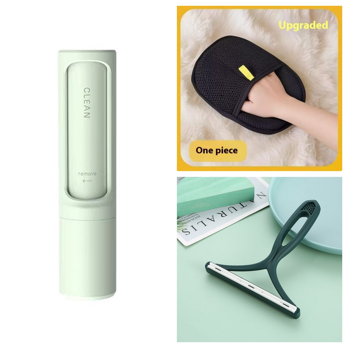 2-1 Reusable Pet Hair Remover Brush Lint Roller Portable Effective Self Cleaning Tool for Cat Dog Fur Hair Dust Removal Brush