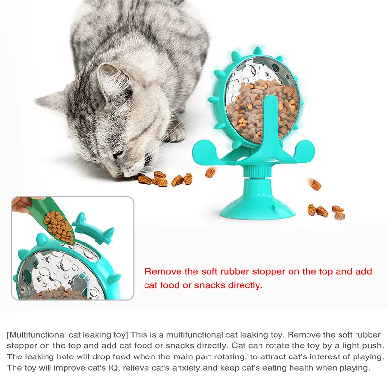 Dog Toys Cat Feeding Interactive Wheel Toys Pet Leaking Food Training Ball Slow Dog Cat Feeder Funny Dog Wheel Interactive Toy